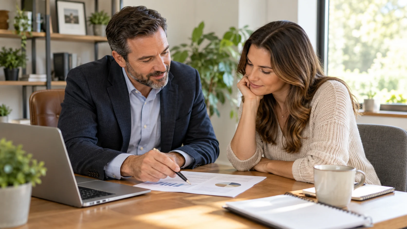 A financial advisor reviewing a repayment plan with a client