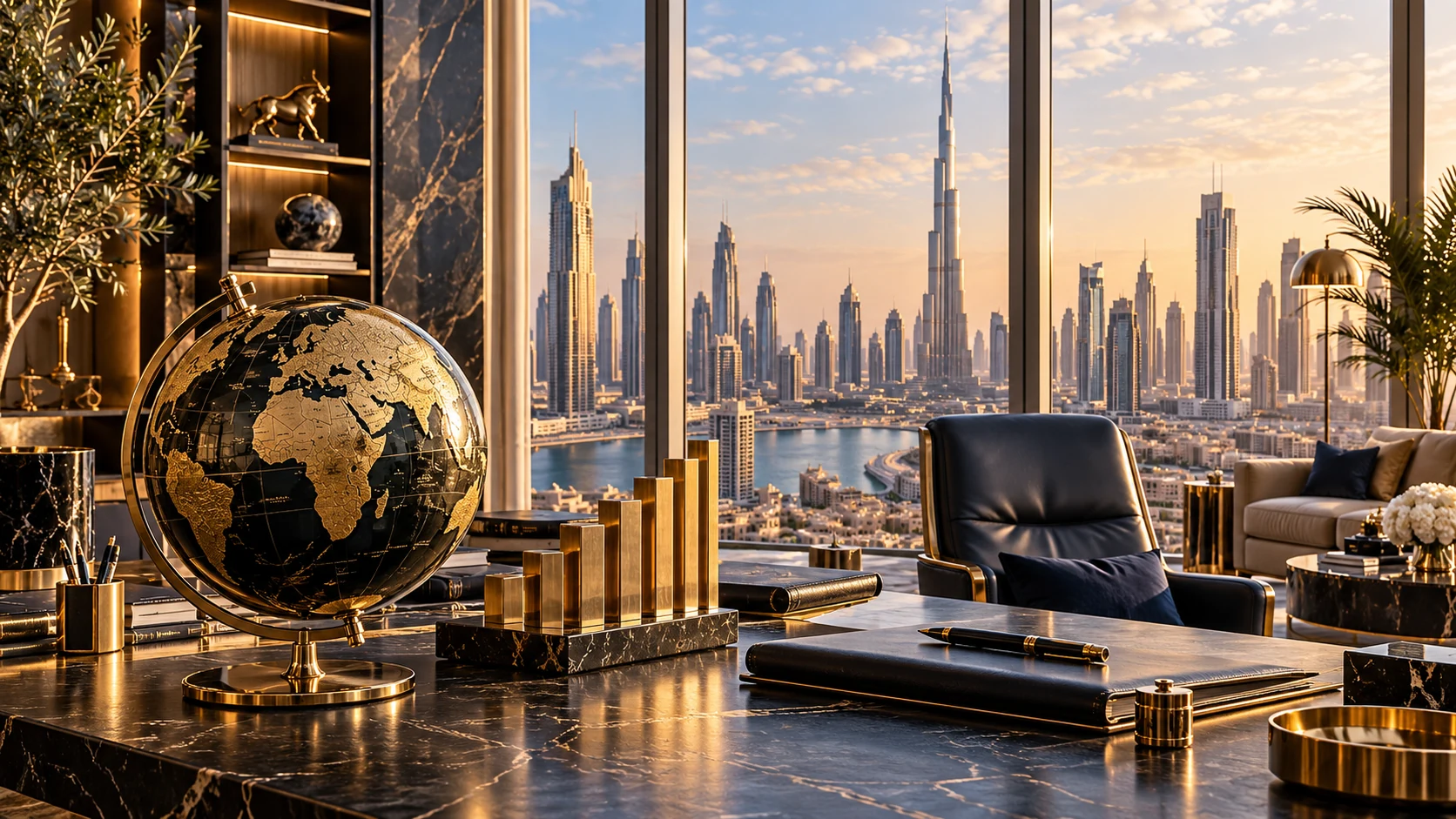 International finance planning with universal currency symbols and growth insights