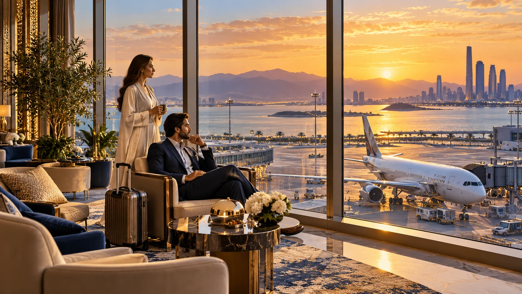 International journey with aircraft, passport and global destinations